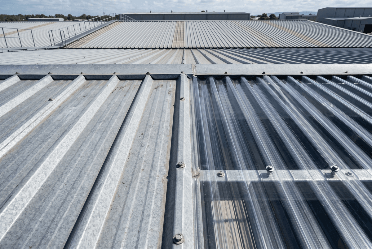Corrugated polycarbonate profile matched to steel roofing sheet