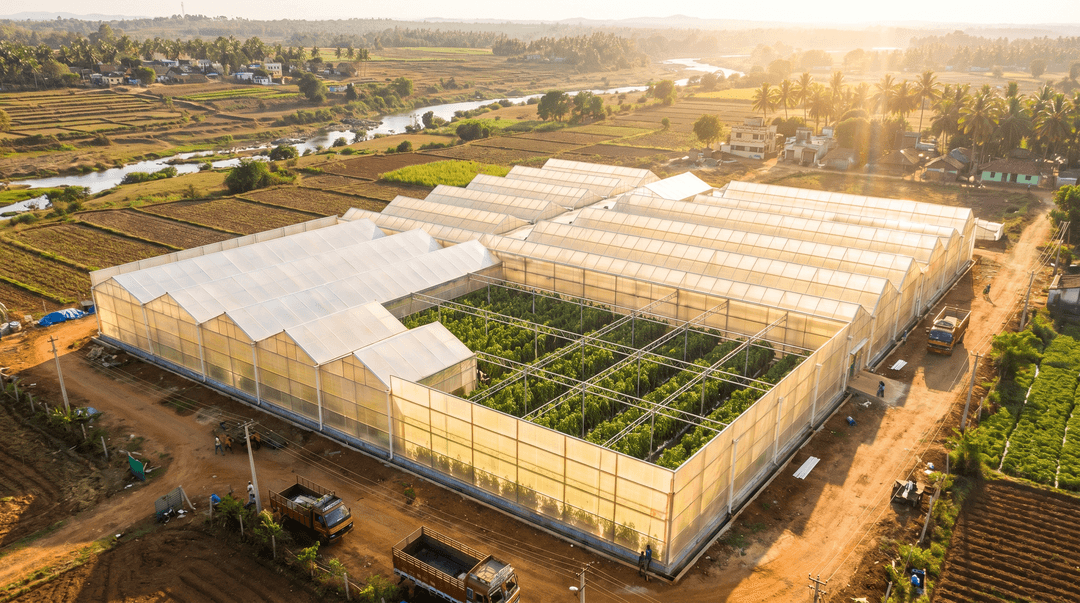 Greenhouse and agricultural polytunnel using twin wall polycarbonate sheets