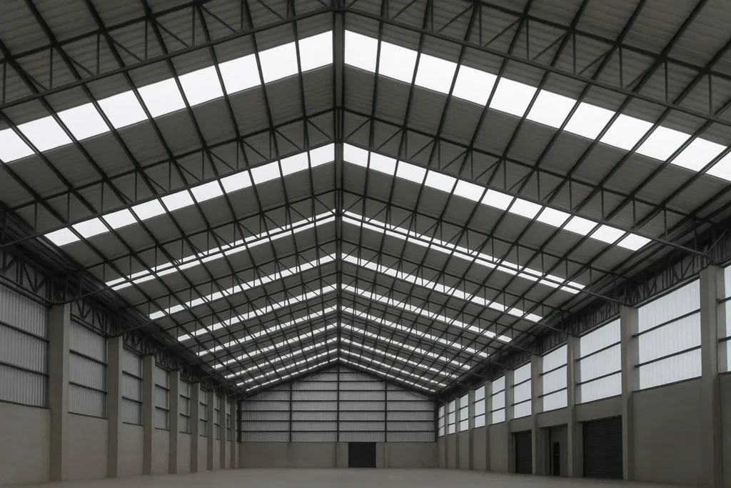 Industrial skylight roofing for warehouses