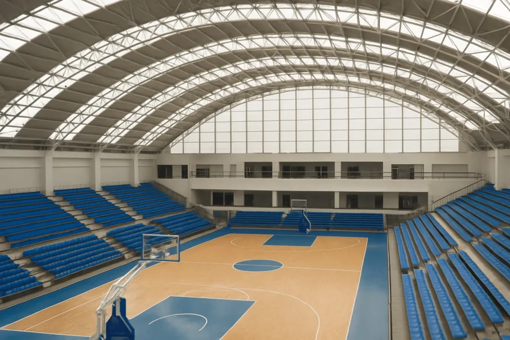 Skylight roof system for sports and exhibition halls