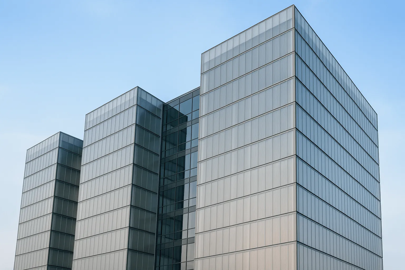 Polycarbonate facade system on high-rise commercial towers